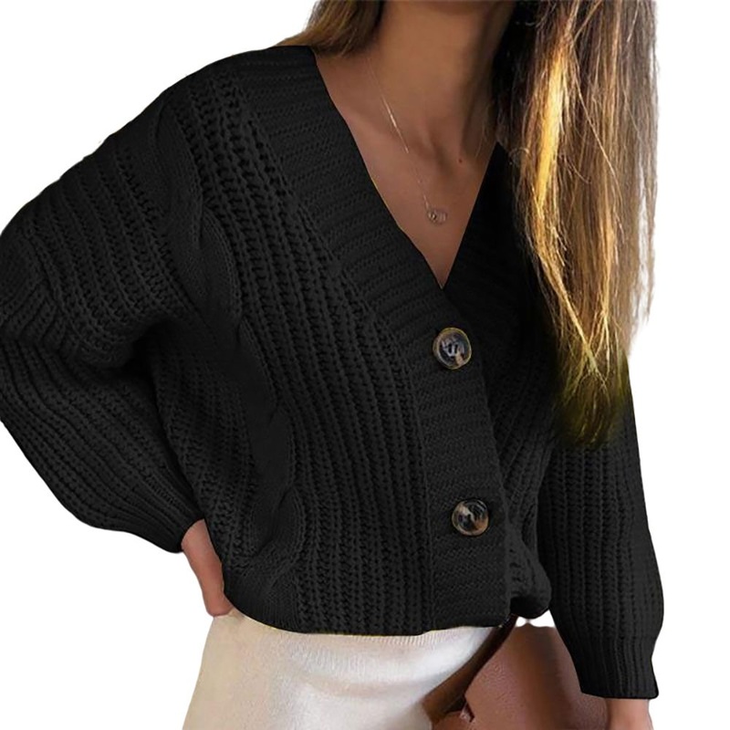 OEM Custom Black Solid Color Long Sleeve Cardigan for Women – Solid Color Cardigan and Long Sleeve Cardigan price|S, S, M, L, XL