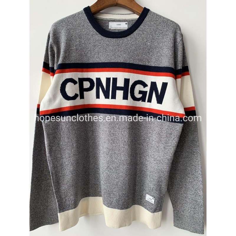 OEM Manufacturer Men Letter Striped Crewneck Pullover Knitwear Sweaters – Sweater and Knitwear price|S