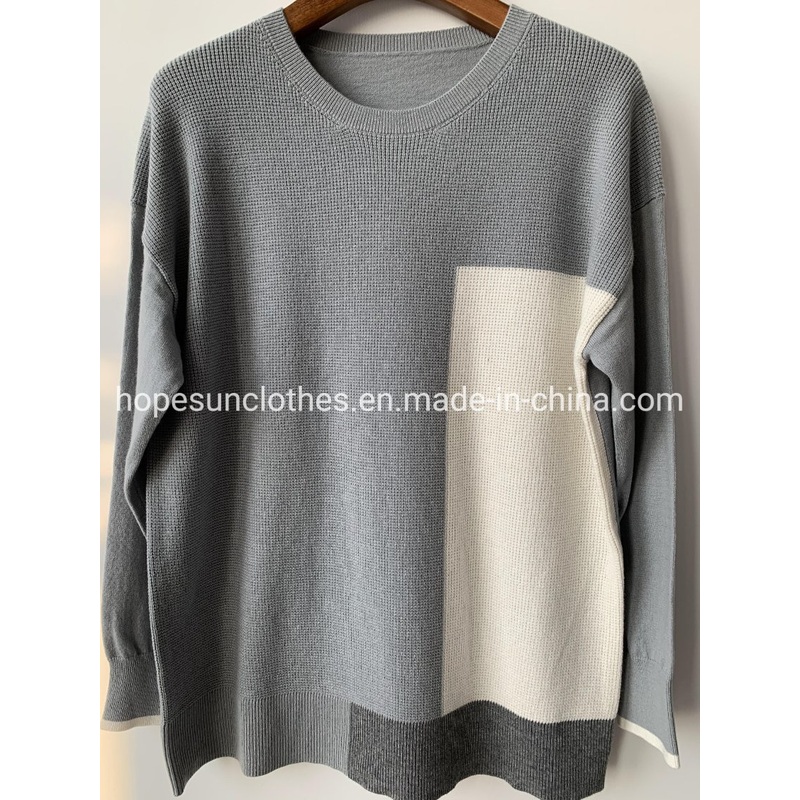 OEM Manufacturer Men Multicolor Jacquard Drop Shoulder Crewneck Pullover Knitwear Sweaters – Sweater and Knitwear price|S