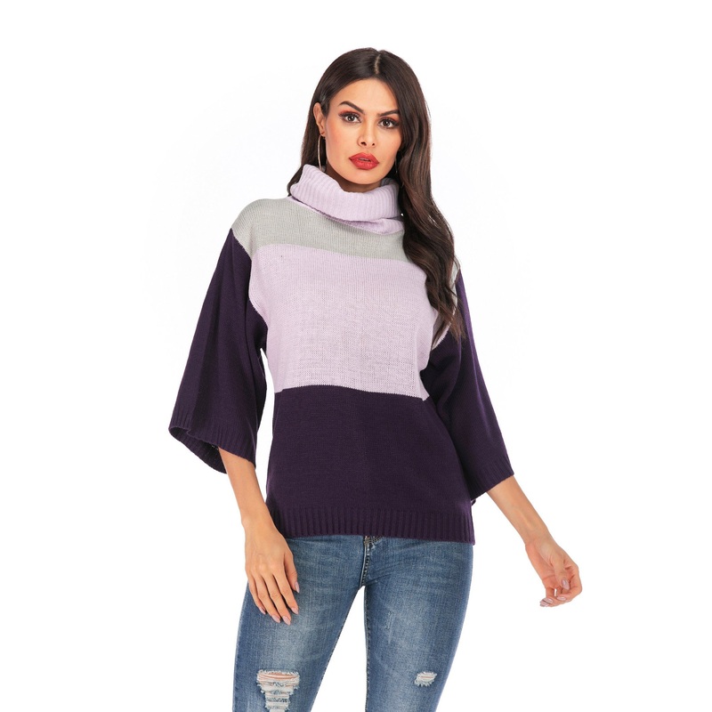 Turtleneck Knitwear Flared Sleeve Apparel Women Fashion Casual Sweater – Dress and Clothes price|S
