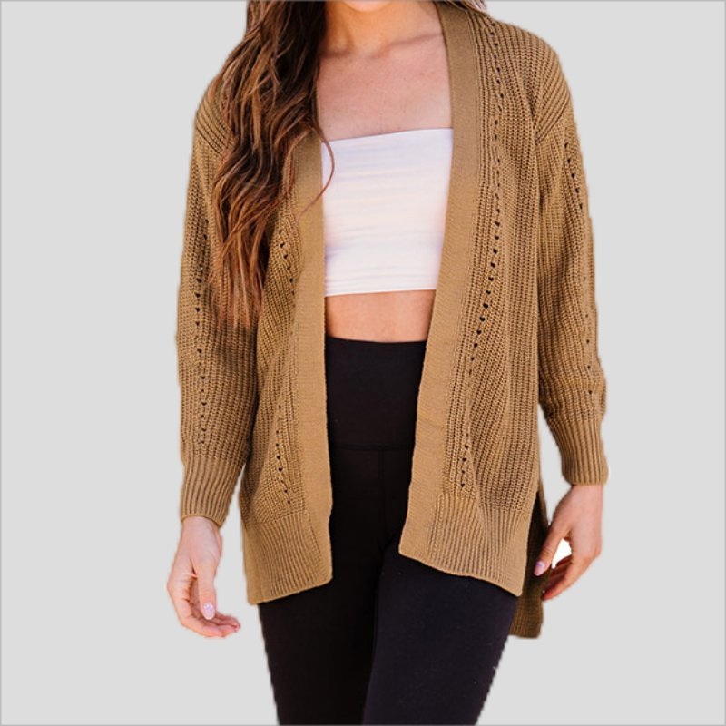 Womens Wholesale Clothes Irregular Knit Cardigan Solid Color Ladies Sweater Cardigan – Customized Factory Sweaters and Custom Manufacturer Sweaters price|S/M/L/Customized Size