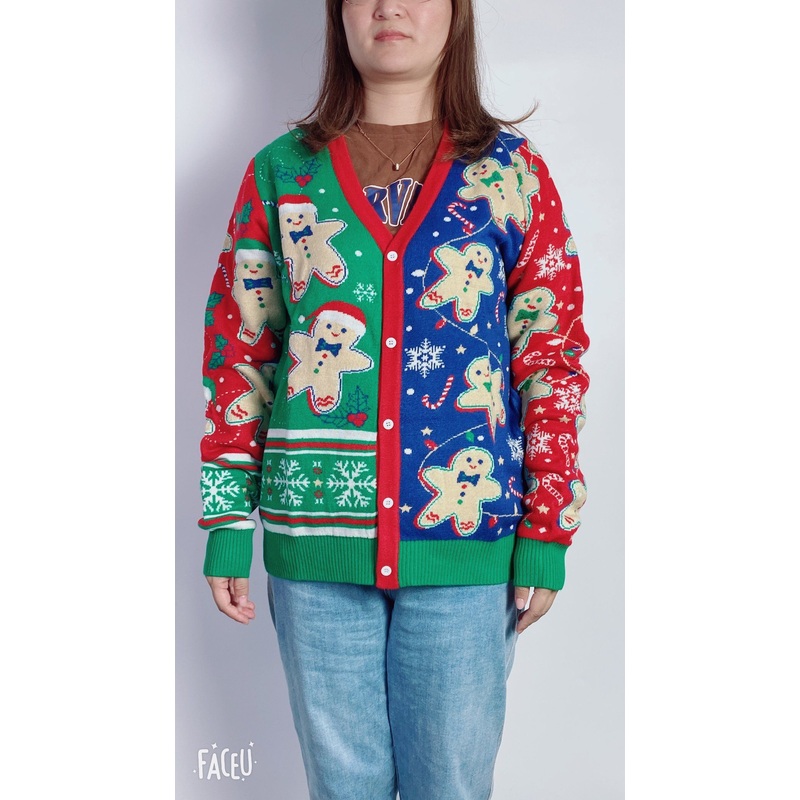 2022 Christmas Unisex Fashion Knitted Jacquard Patterned Round Neck Button Cardigan Sweater – Chirstmas Sweater and Christmas Cardigan price|S