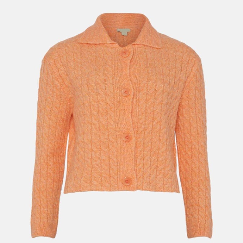 Cassical Cable Fashion Clothes Women Polo Cardigan Sweater Knitting Apparel – Cardigan and Clothing price|S