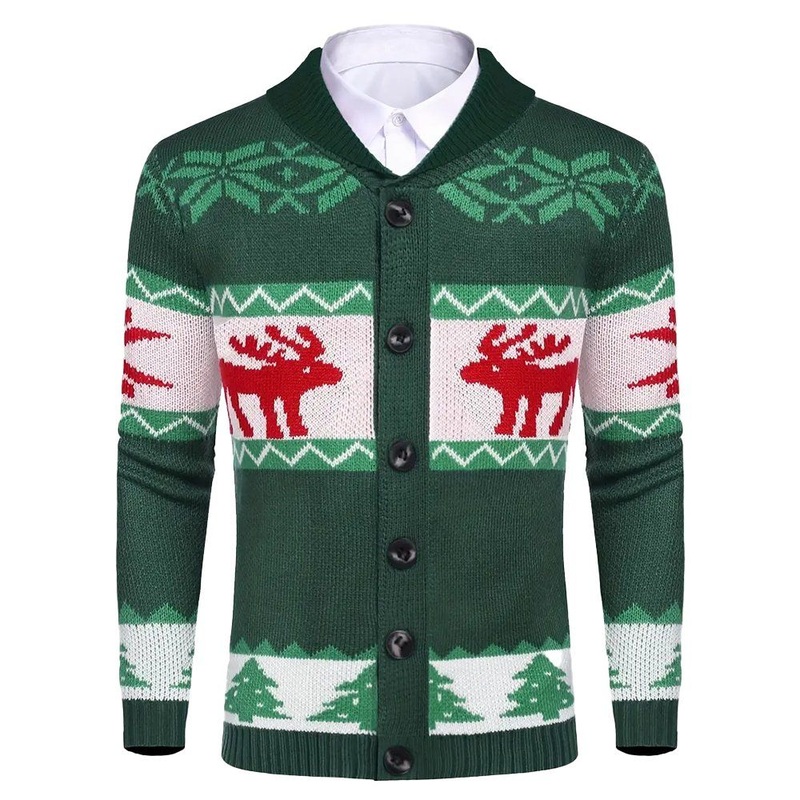 Casual Mens Jacket Custom Christmas Sweater Winter Jacquard Knit Cardigan – Custom Christmas Sweater and Mens Ugly Sweater price|S/M/L/Customized Size