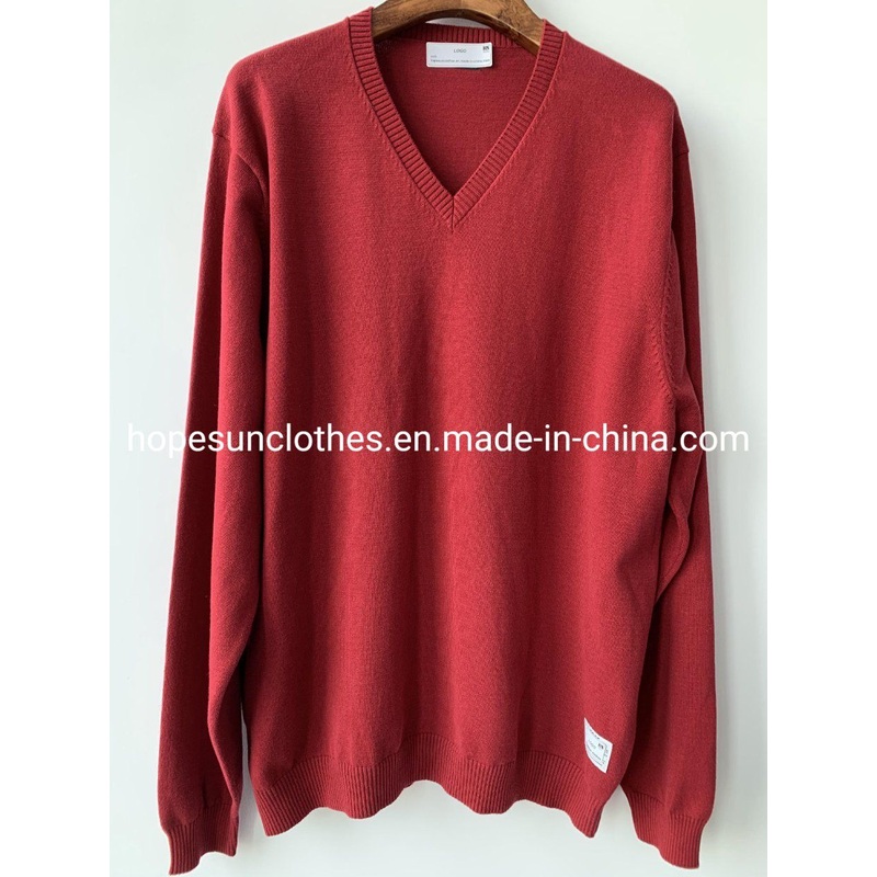 China Factory Men V-Neck Cotton Pullover Knitwear Sweater – Sweater and Knitwear price|S