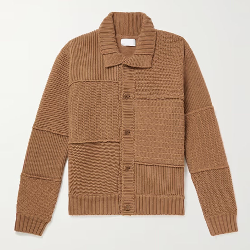 Designer Polo 100% Wool Cardigan Sweater Turn Down Collar Knitted Men Clothing with Pocket – Cardigan and Clothing price|S