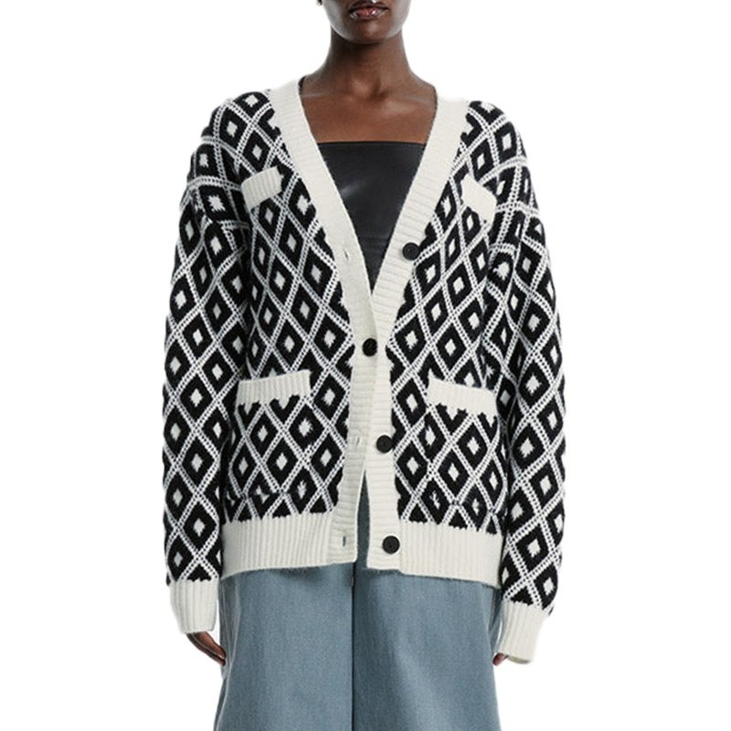Factory Custom Plaid Patchwork Loose Womens Sweater Single-Breasted V-Neck Cardigan Women Jacket with Pockets Women Crop Tops – Ladies Sweater and Striped Sweater price|S, S/M/L/Customized Size