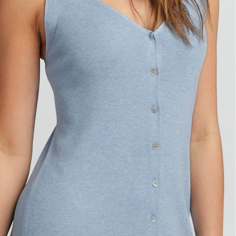 Fashion Ladies Cassical Soild Color V-Neck Viscose Cardigan Sleeveless Dress Sweater – Cardigan and Knitwear price|S