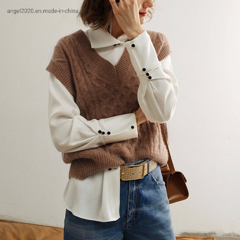 Fashion Ladies Knitted Tops with Mohair Sweaters – Clothes and Fashion price|S