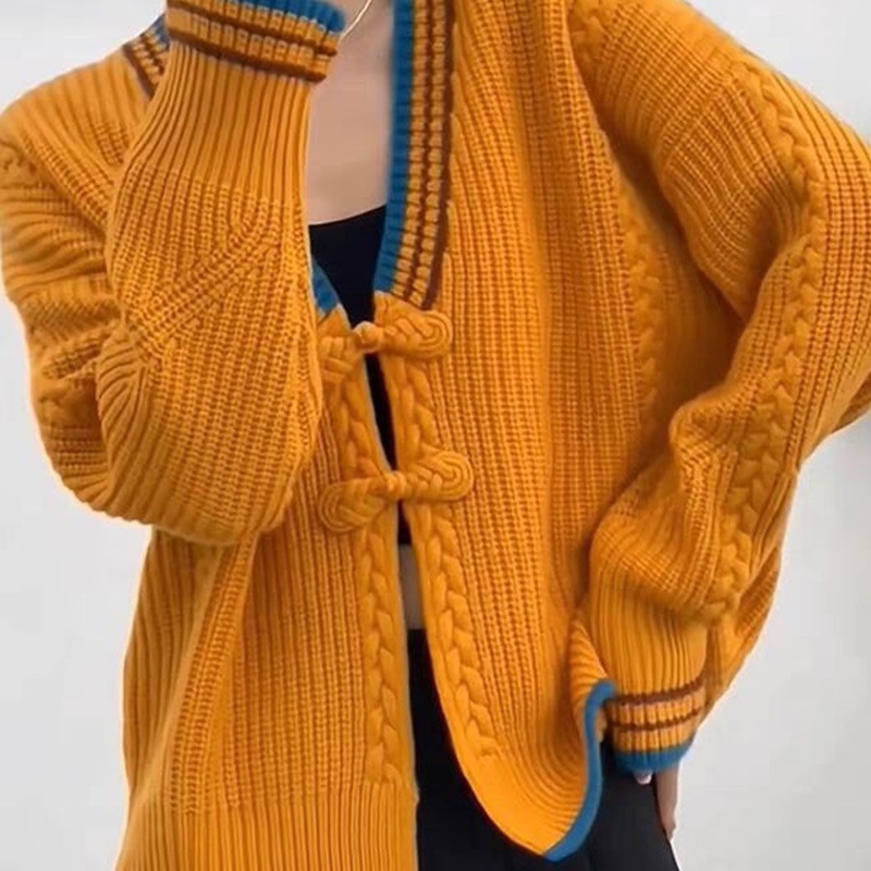 Fashion New Chiese Wool Sweater Cable V-Neck Knitted Cardigan Sweater – Clothing and Knitwear price|S