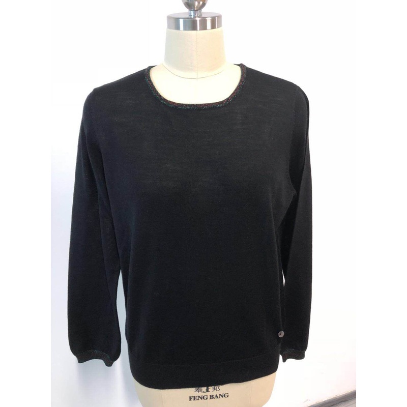 Merino Wool Lurex Collar Long Sleeve Pullover Sweater – Ladies and Garment price|S