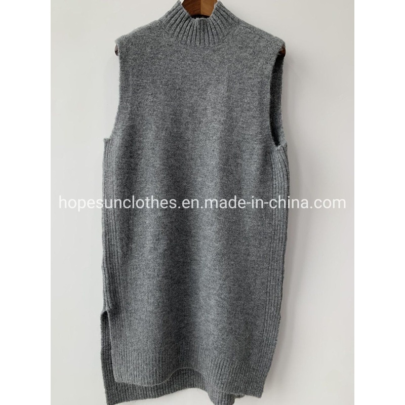 OEM Manufacturer Women Cashmere High Collar Sleeveless Vest Long Weskit Pleated Knitwear Sweater – Sweater Jumper and Sudaderas price|S
