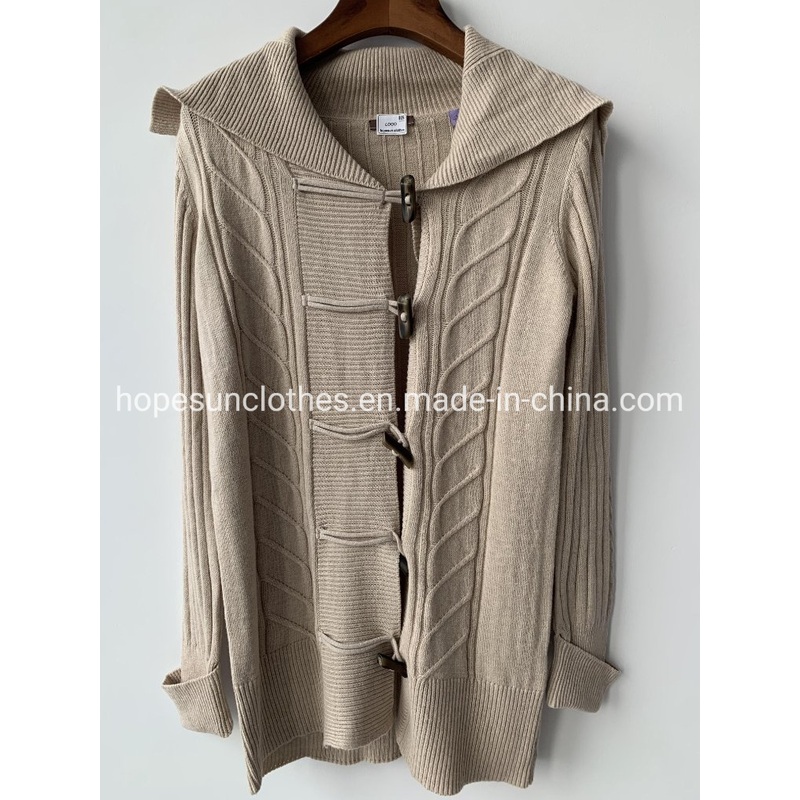 OEM Manufacturer Women Cowl Collar Cable Knit Single Breasted Cardigan Sweaters – Sweater Jumper and Sudaderas price|S