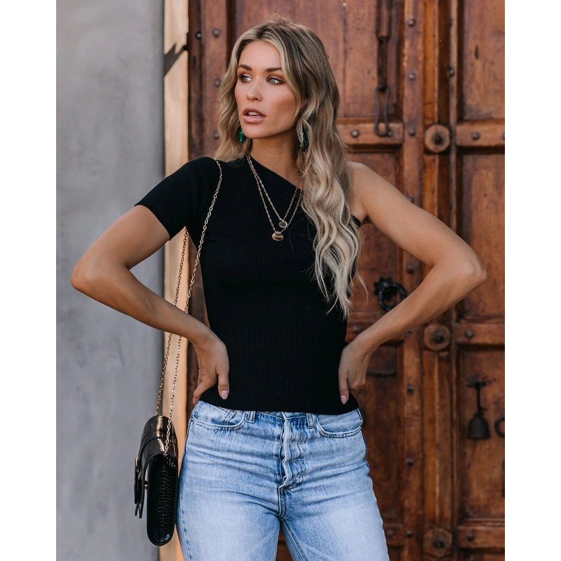 Short-Sleeved T-Shirt Fashion Summer Casual Sweater Sexy Clothes – Dress and Clothes price|S