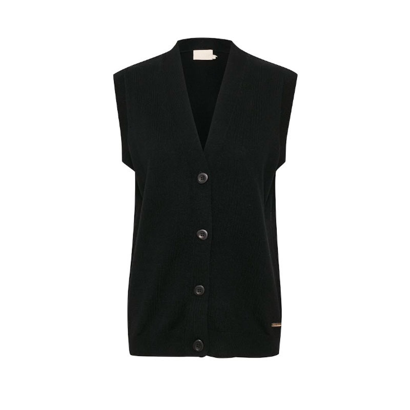 Solid Color Regular Fit Wool Cardigan Sleeveless V-Neck Cashmere Sweater for Ladies – Cardigan Sweater and Vest price|S