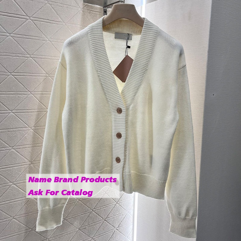 2025 New Heavy Order Bead Knitting Cardigan with Logo Letter Decoration – Trendy Womens Cardigan and V Neck Womens Cardigan price|L