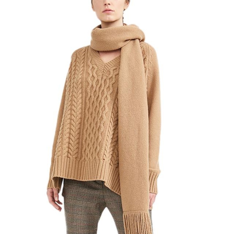 Camel Wool Cable Knit Sweate – Ladies Sweater and Striped Sweater price|S, S/M/L/Customized Size