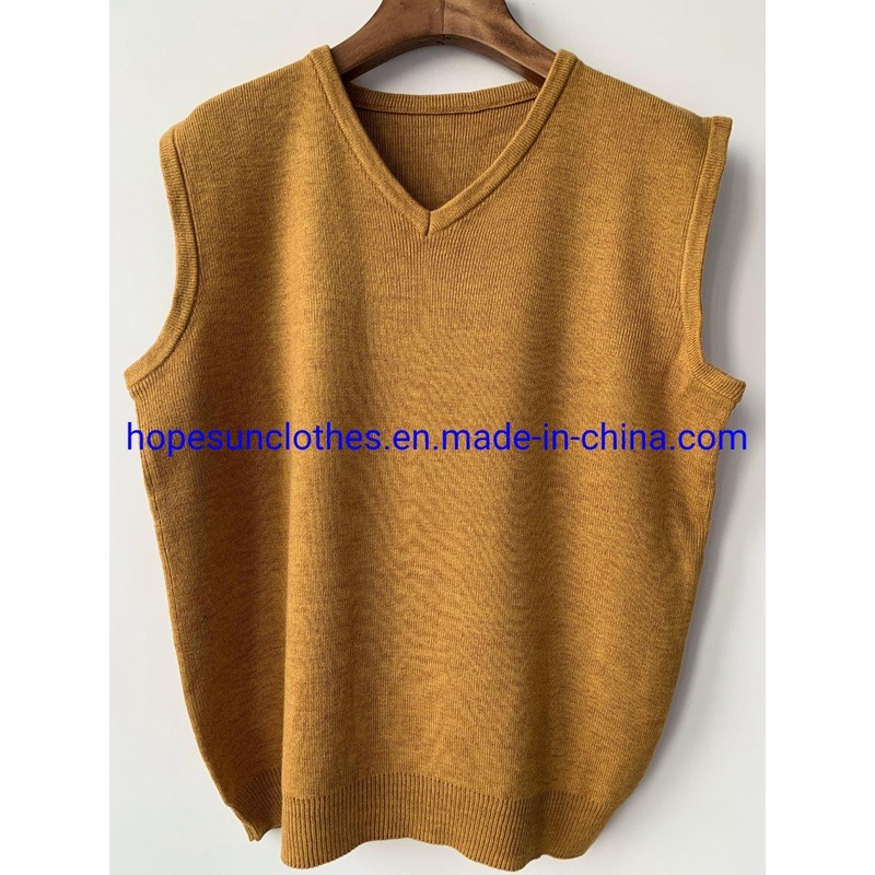 China Factory Man V-Neck Vest Wool Pullover Knitwear Sweater – Sweater and Knitwear price|S