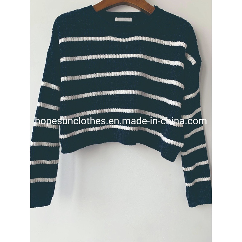 China Factory Woman Striped Long Sleeve Pullover Knitwear Sweater – Sweater and Knitwear price|S