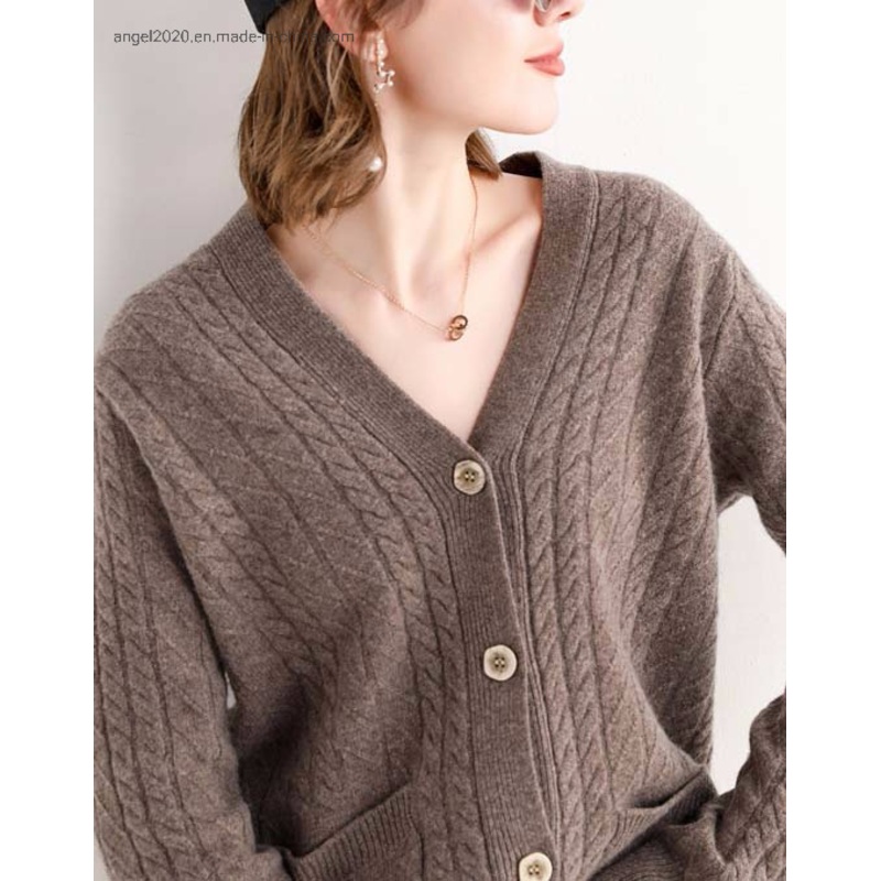 Fashion Ladies Knitted Cardigan with Wool Cashmere Sweaters – Clothes and Fashion price|S