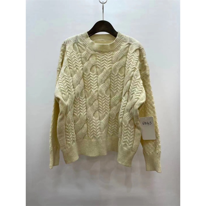 Fashion Winter Keep Warm Ladies Sweater Solid Color Round Neck Knit Jacquard Pullover – Pullovers and Sweater price|S