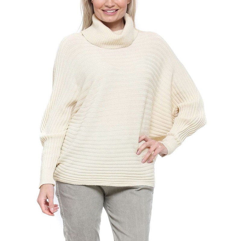 High Quality Beige Heap Collar Bat Sleeve Knit Sweater for Women – Heap Collar Sweaters for Women and Bat Sleeve Sweater price|S, S, M, L, XL