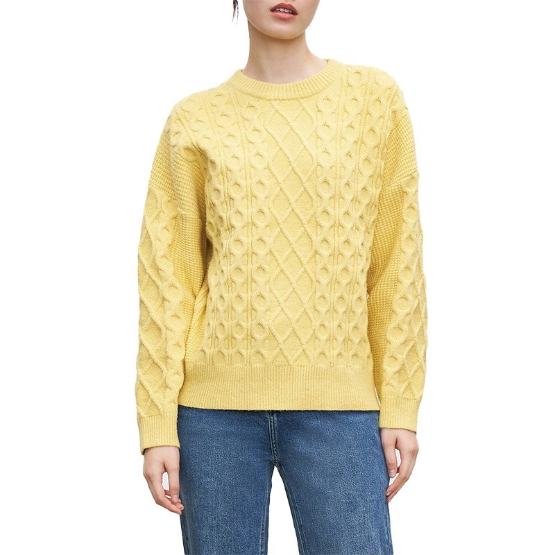 High Quality Solid Color Casual Long Sleeve Women Knit Sweater Women Pullover Sweater – Ladies Sweater and Striped Sweater price|S, S/M/L/Customized Size