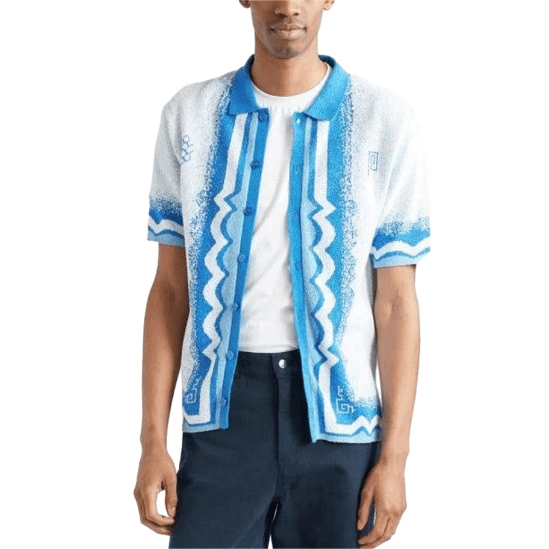Large Size Custom Mens Pullover Jacquard Knitwear Mens Knit Short Sleeves T-Shirt – Men Sweater and Custom Mens Polo Shirts price|S, S/M/L/Customized Size