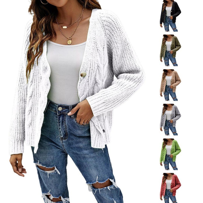 Low MOQ V Neck Button Knitted Short Style Womens Cardigans Casual – Womens Cardigans Casual and Women Cardigan Sweater price|S, S, M, L, XL