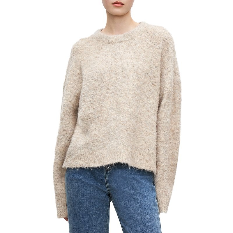 Manufacturers Custom Loose Solid Color Crew Neck Knit Pullover Womens Sweater – Ladies Sweater and Striped Sweater price|S, S/M/L/Customized Size