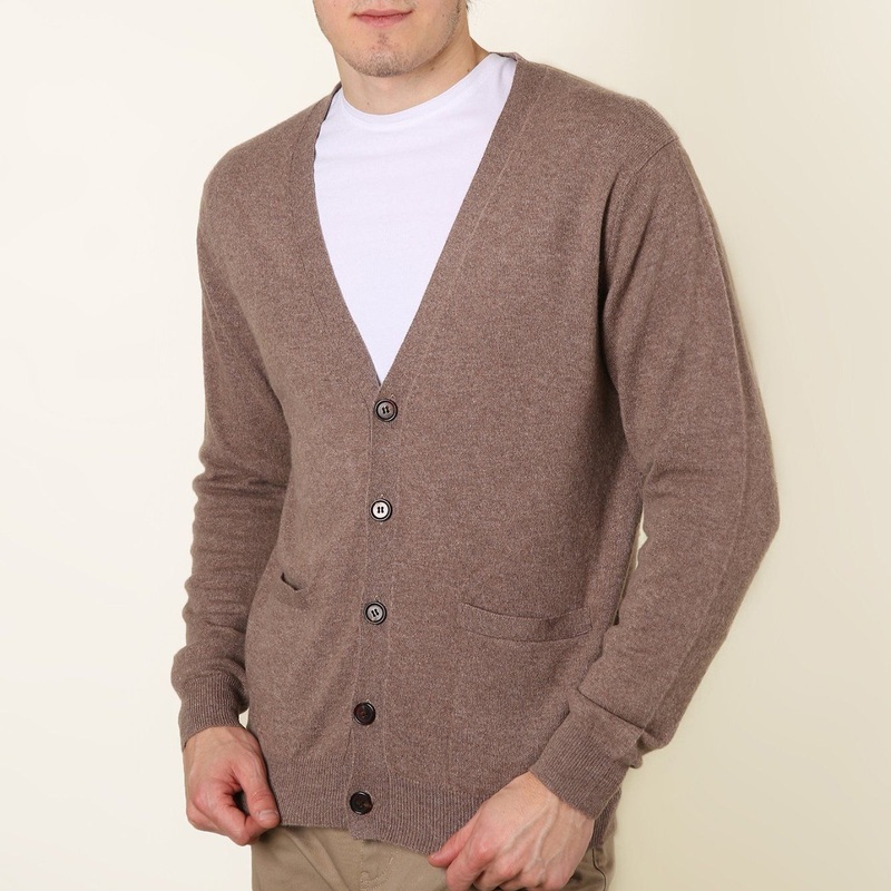 Mens Camel V Neck Wool Cardigan – Cashmere Sweater and Men Sweater price