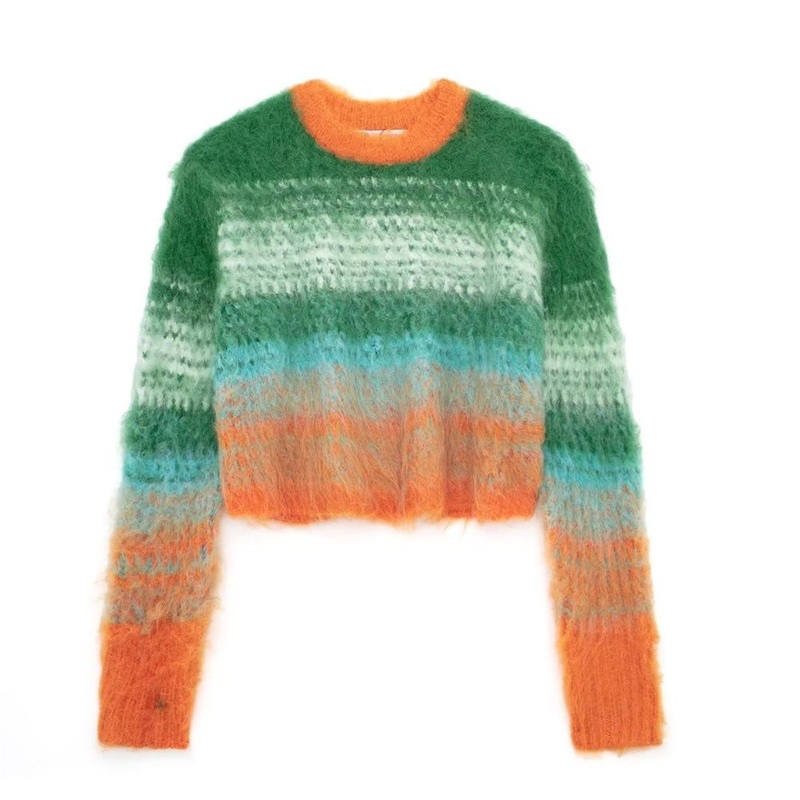 Pb&Za Womens Clothing Wholesale Color Rubbed Effect Knitted Long Sleeve Sweater – Designer Sweater and Sweaters for Women price|S, S . M . L