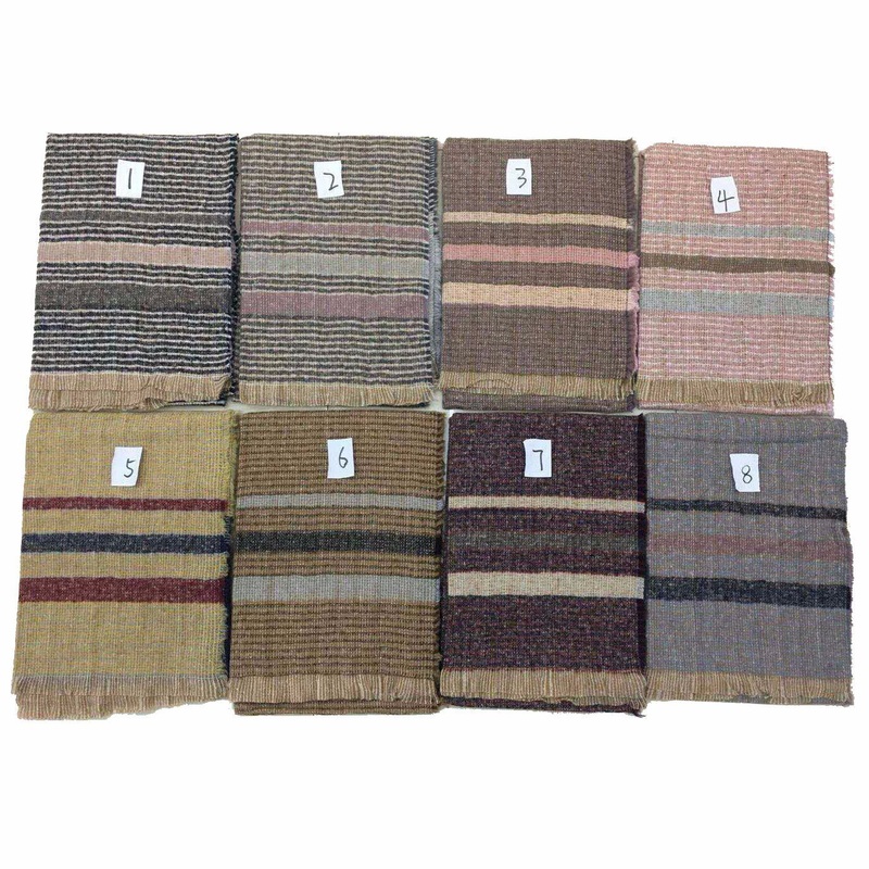 Plaid Striped Ring Yarn Long Scarf Geometric Pattern Thick Woven Scarves for Men and Women Manufacturers Spot Wholesale – Lattice Scarf and Stripes Scarf price|S