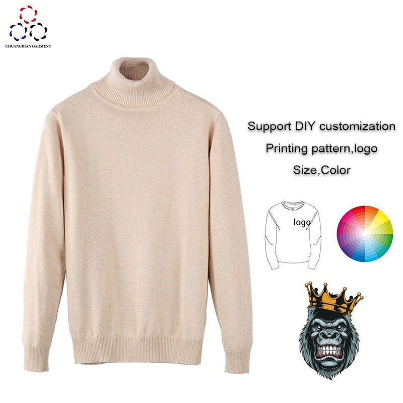 Stock Mens Winter Sweater DIY Custom Bottomshirt Solid Color Mens Turtleneck Pullover Sweater – Warm Pullover Sweater and Stylish Pullover Sweater price|S/M/L/Customized Size