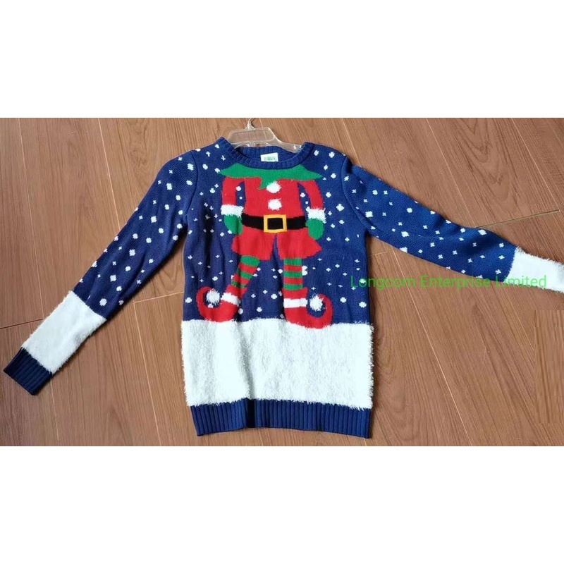 Women Jacquard Crew Neck Ugly Christmas Mohair Sweater – Pullover and Christmas price|S
