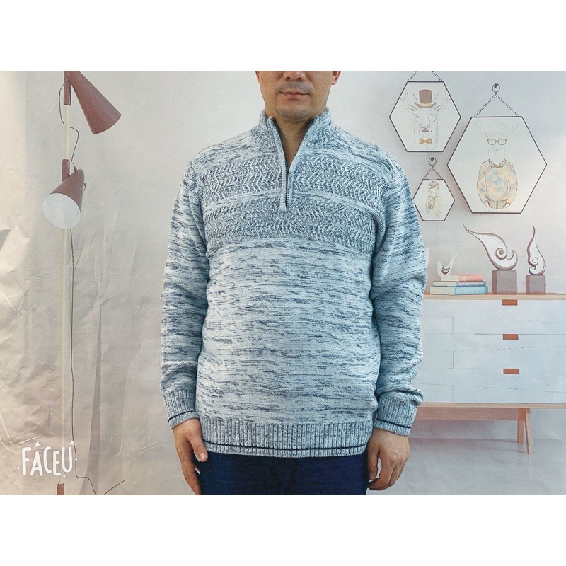 2022 Mens Knitted Stand Collar Zipper Pullover Sweater – Mens Pullover and Mens Knitwear price|S