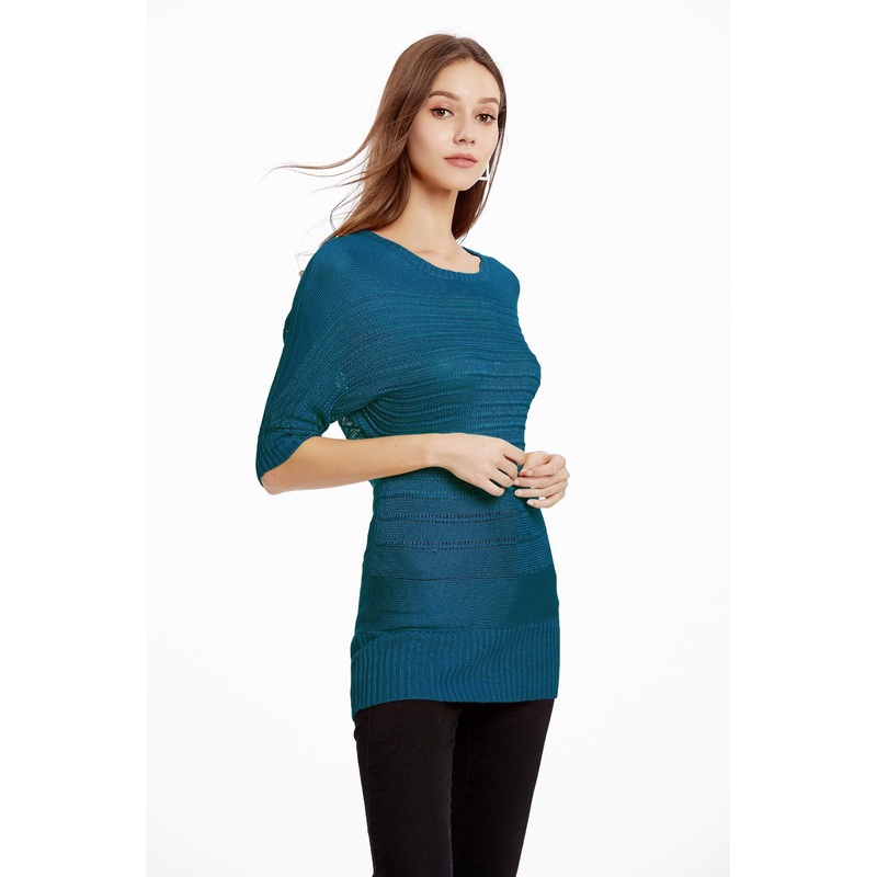 Bat Sleeve Knitwear Solid Color Pullover Apparel T-Shirt Sweater – Dress and Clothes price|S