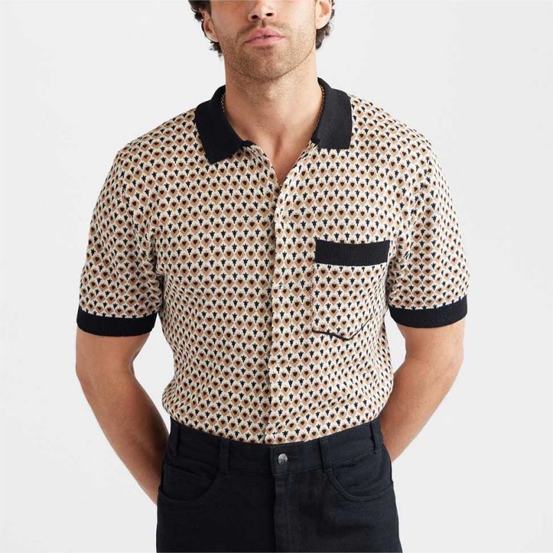 Brand OEM Custom Polo Shirt Casual Knitwear Mens Knit Short-Sleeved Pullover – Men Sweater and Custom Mens Polo Shirts price|S, S/M/L/Customized Size
