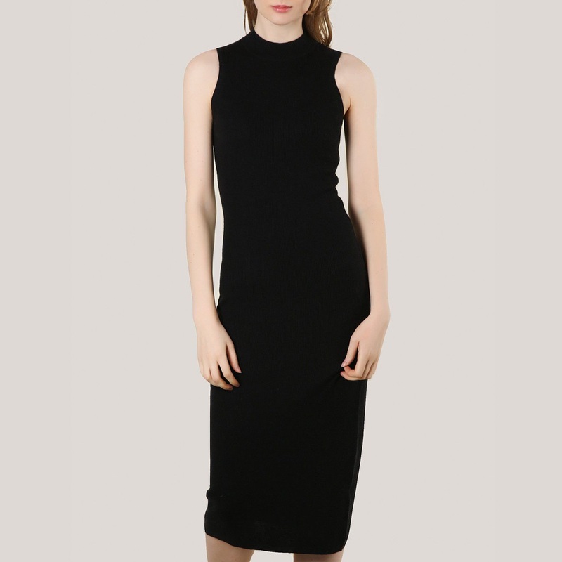 Cashmere High Neck Black Long Dress – Cashmere Sweater and Women Sweater price|L