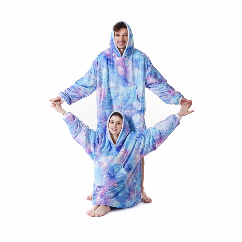 Extra Long Large Fluffy Hooded Blanket for Teens Thick Sweatshirt Blankets with Sleeves and Hood Rainbow White Blue Purple Black in Cheap Price – Black Hooded Blanket and Blue Hooded Blanket price|S