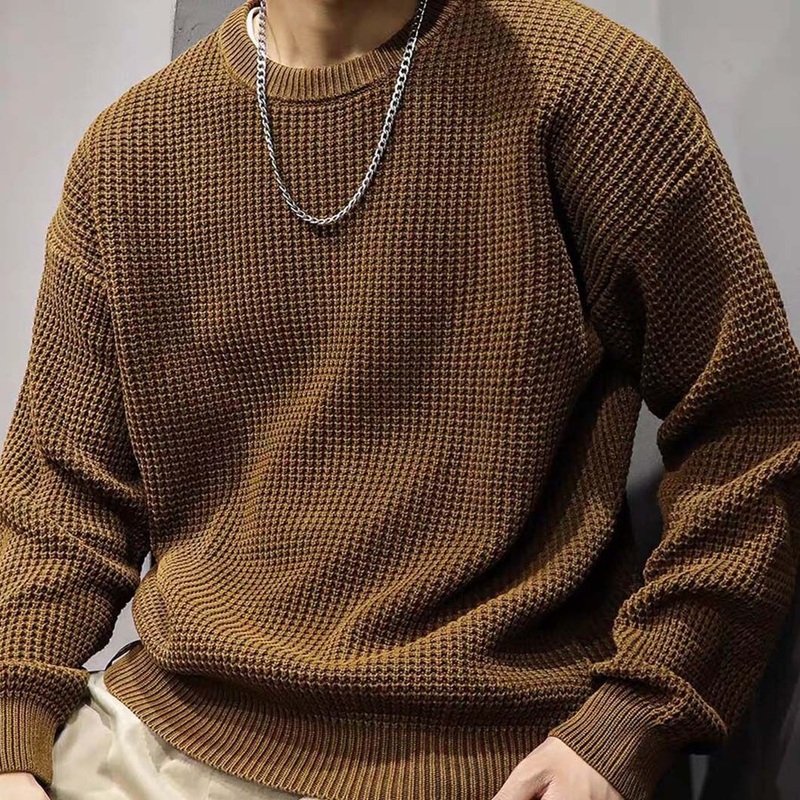Fashion Men Knitted Sweater Crew Neck Pullover Long Sleeve Clothing – Knitwear and Men Sweater price|S