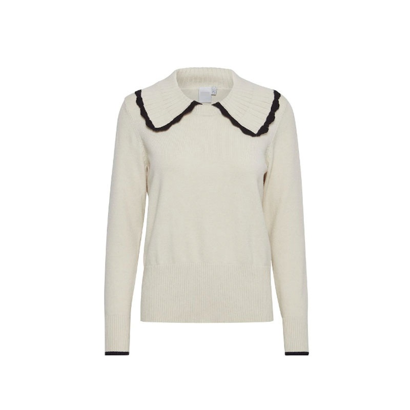 Fashion Wave Bottom Doll Collar Nylon Sweater Long Sleeve Viscose Pullover for Women – Sweater and Clothing price|S