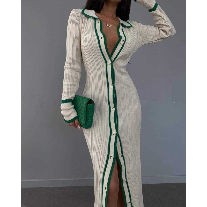 Knitwear OEM Factory Custom Sweater Dress Long Sleeve Ribbed Knitted Sexy Cardigan – Knitwear and Shein Clothes price|S