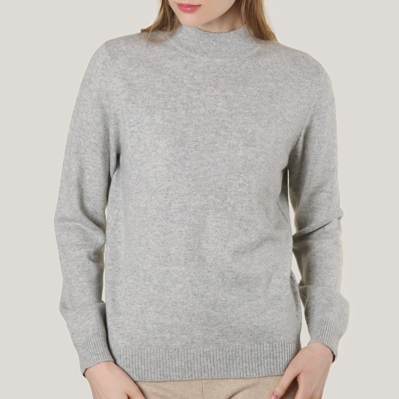 Ladies Wool Gray High Neck Sweater – Cashmere Sweater and Women Sweater price|S