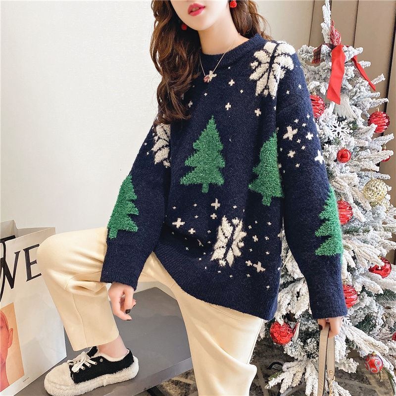 Lady Beautiful Color Christmas Style Winter Warm High Quality Thermal Oversize Loose Fashion Clothing Wholesale/Custom Knitted Sweatshirts – Sweatshirts and Sweater price|S