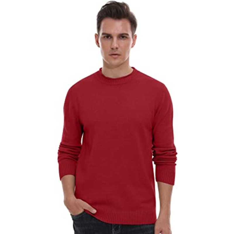 Mens Crewneck Sweater Soft Casual Sweaters for Men Classic Pullover Sweaters with Ribbing Edge – Mens Crewneck Sweater and Soft Casual Sweaters price|S