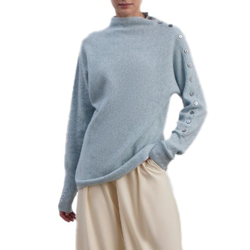 New Arrivals Product Sleeve Patchwork Buttons Womens Sweater – Ladies Sweater and Striped Sweater price|S, S/M/L/Customized Size