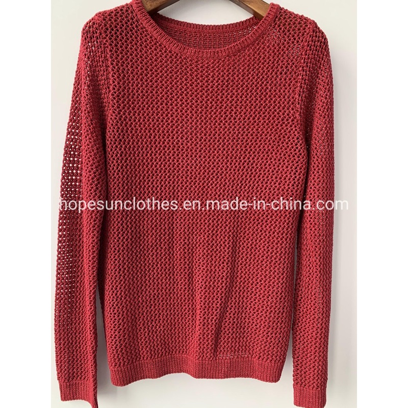 OEM Manufacturer Women Hollow out Mesh Through Metallic Pullover Knitwear Sweater – Sweater Jumper and Sudaderas price|S