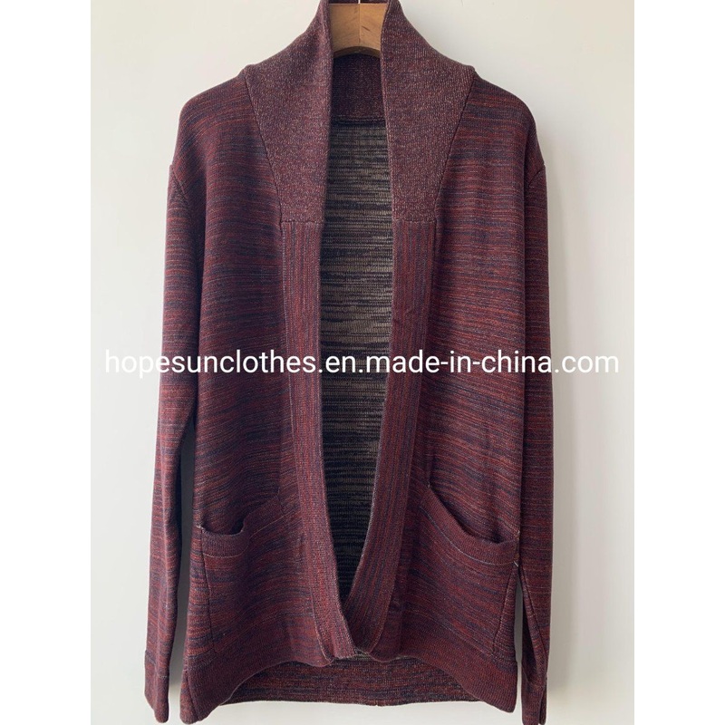 Wholesaler Manufacturer Men Heather Yarn Stand Collar Pockets Cardigan Warm Winter Coat Jacket Knitwear Sweater – Sweater and Knitwear price|S