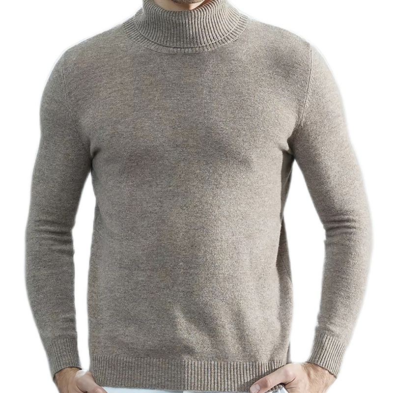 Winter Autumn Male Jumpers Clothing Men Knitted Cashmere Sweater 100% Merino Wool Turtleneck Long-Sleeve Thick Pullover – Knitted Pullover and Mens Sweaters price|S